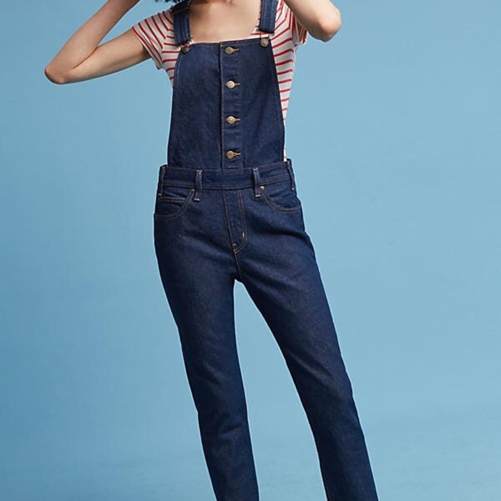 Levi’s orange tab dark wash overalls